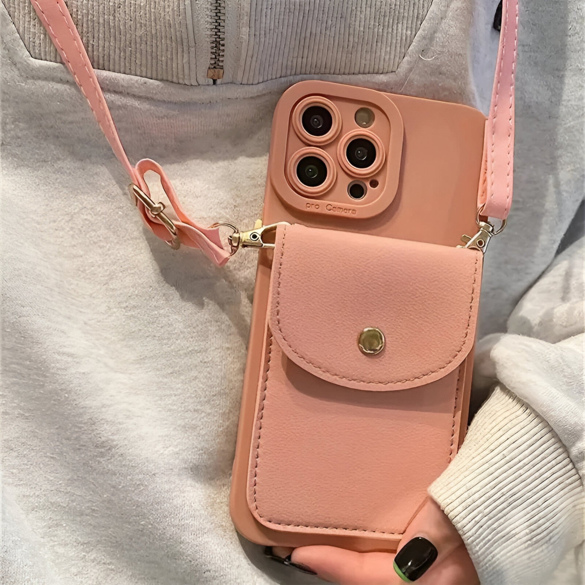 Marissa Telefonkortholder | Pung med rem - Rose - Marissa Telefonkortholder | Pung med rem - €25 - {{ product_tags }
