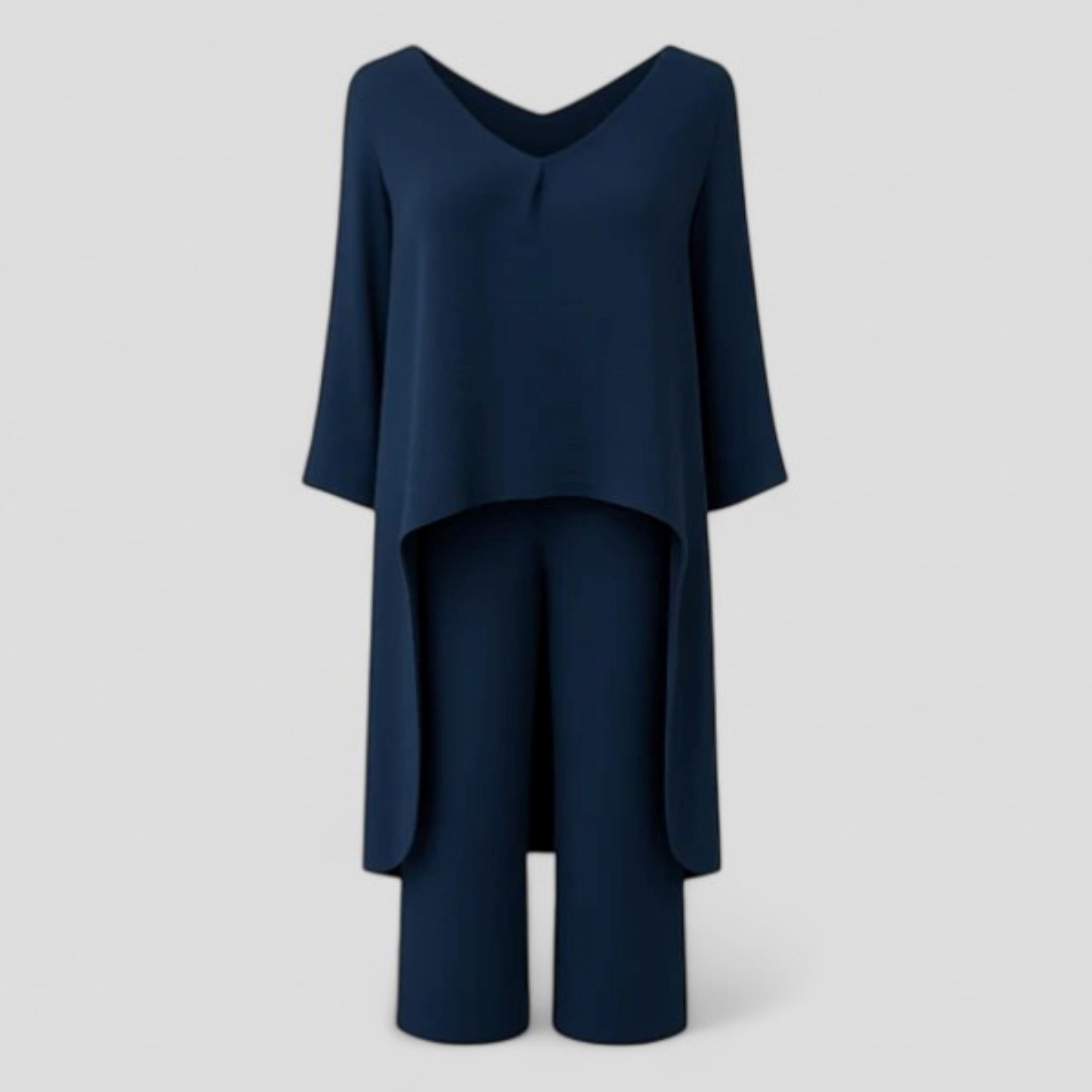 Lara | Matchende Sæt Dame - Elegant To-Delt Sæt - Navy Blå - Kvinders tøj - {{ product_tags }