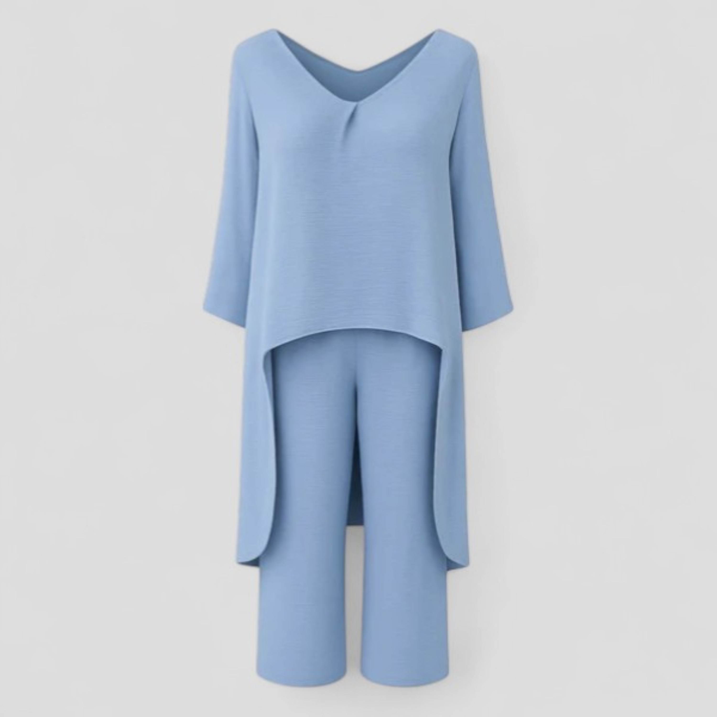 Lara | Matchende Sæt Dame - Elegant To-Delt Sæt - Lyseblå - Kvinders tøj - {{ product_tags }