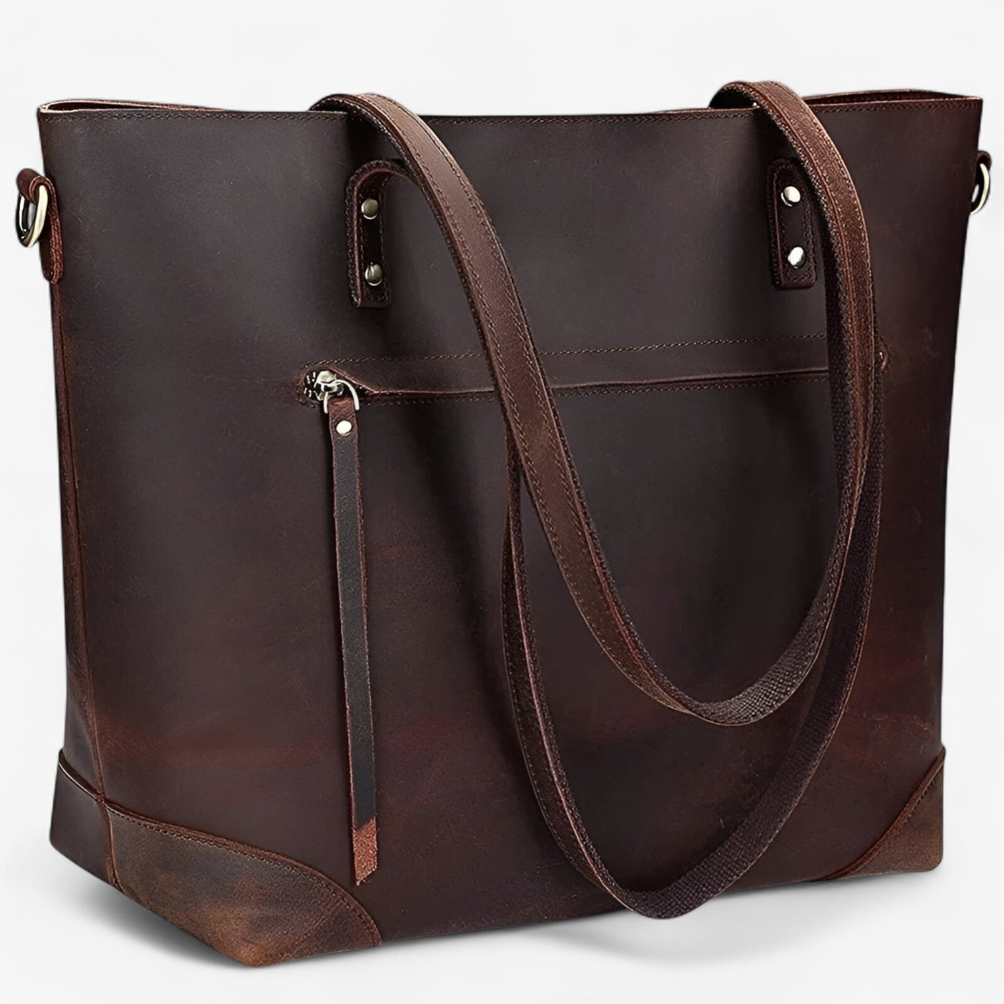 Maveron | Vintage læder taske - Kaffe - bags - {{ product_tags }