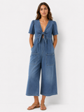 Maya | Dame Jumpsuit i Polyester med Bindebånd Foran