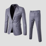 Lightweight Two-Piece Slim Fit Men's Suit for Weddings and Formal Events