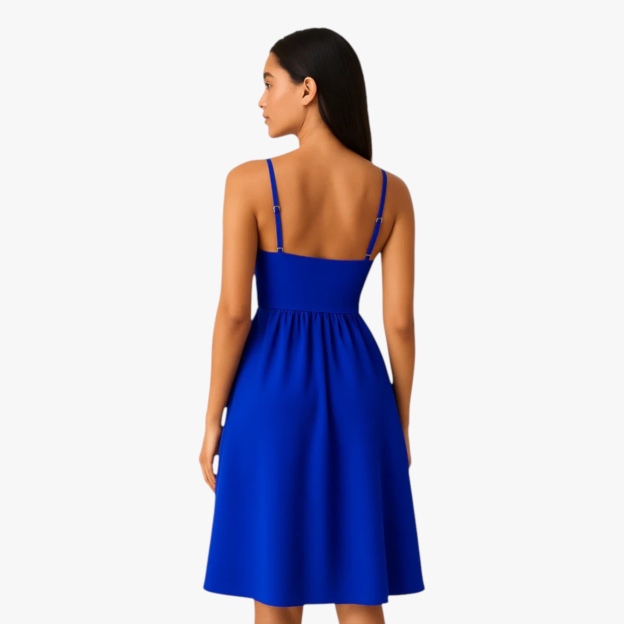 Rhea | Kvindernes Elegante Midi Kjole med Frontspalte - - Kjoler - {{ product_tags }
