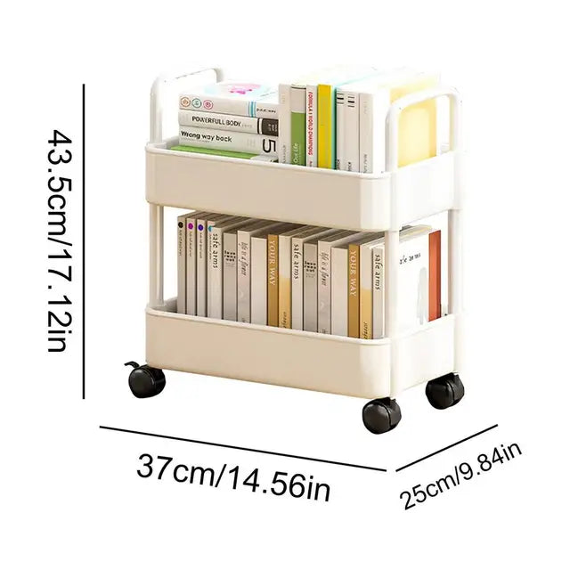 Mobil boghyldevogn med hjul - opbevaring og organisering af bøger - Dalton - - house & garden - {{ product_tags }