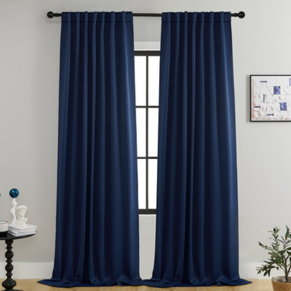 Termiske Moerklaegningsgardiner med Luksus Finish - Marineblaa - Curtain - {{ product_tags }