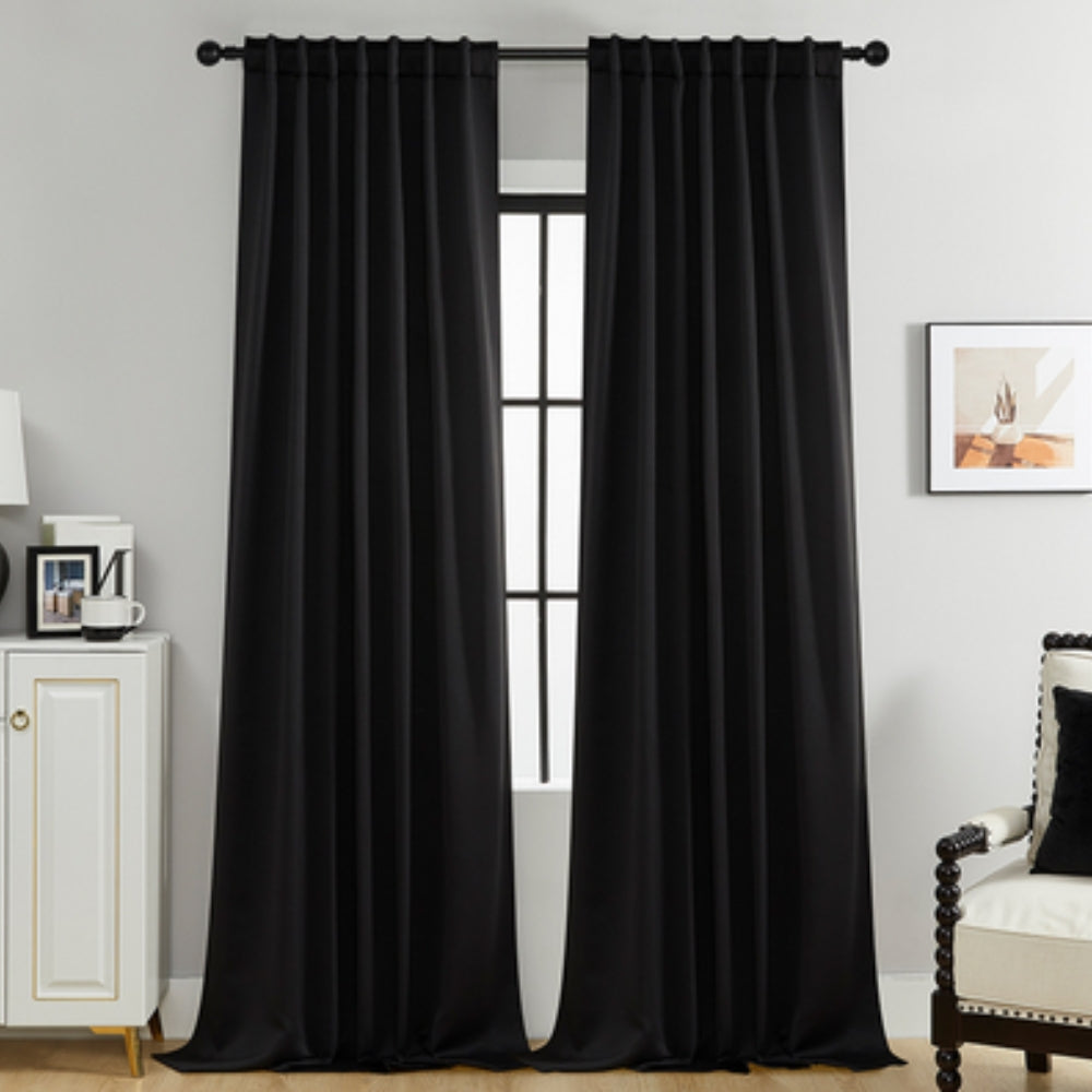 Termiske Moerklaegningsgardiner med Luksus Finish - Sort - Curtain - {{ product_tags }
