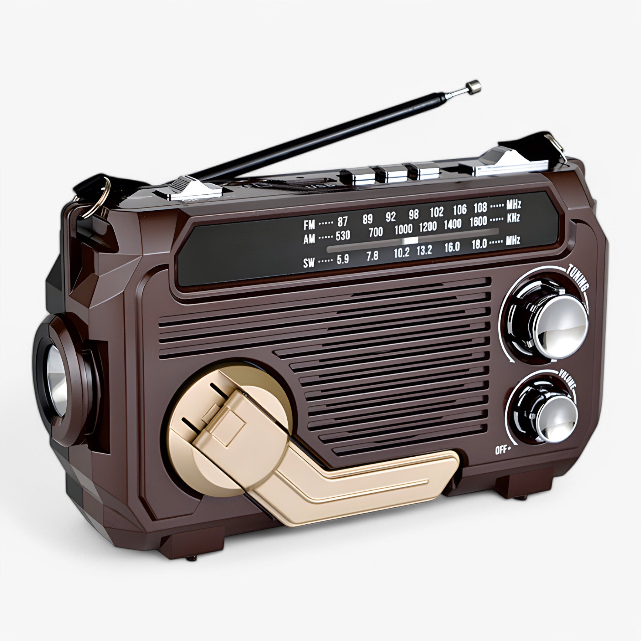 Eldar | Multifunktionel solcelledrevet radio - Mørkebrun - gadgets - {{ product_tags }