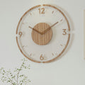 Nordische Stille | Orologio da parete in legno massiccio da 14 pollici - aggiunge eleganza a ogni stanza