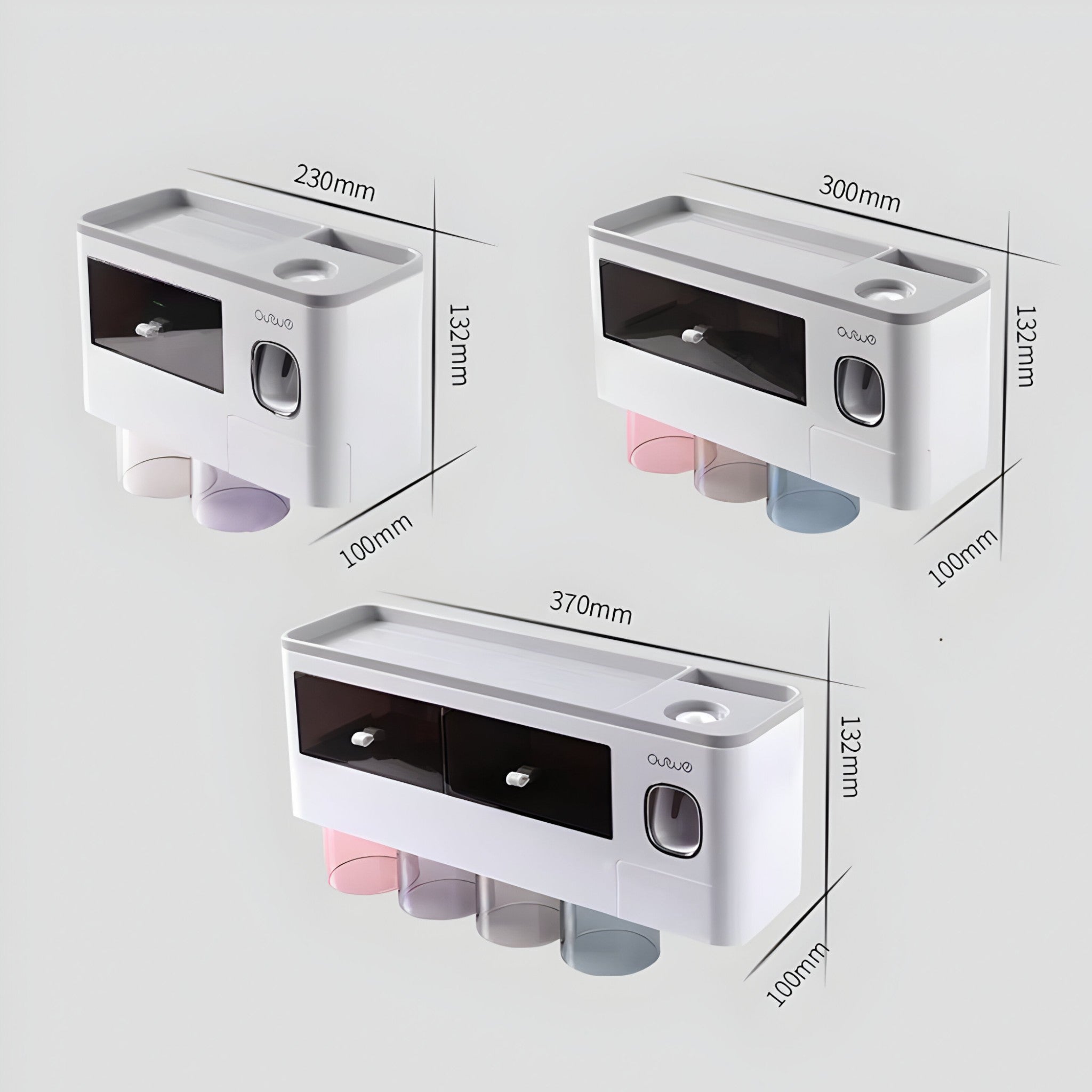 Tandbørsteholder | Automatisk dispenser - Vægholder med hylde - - house & garden - {{ product_tags }