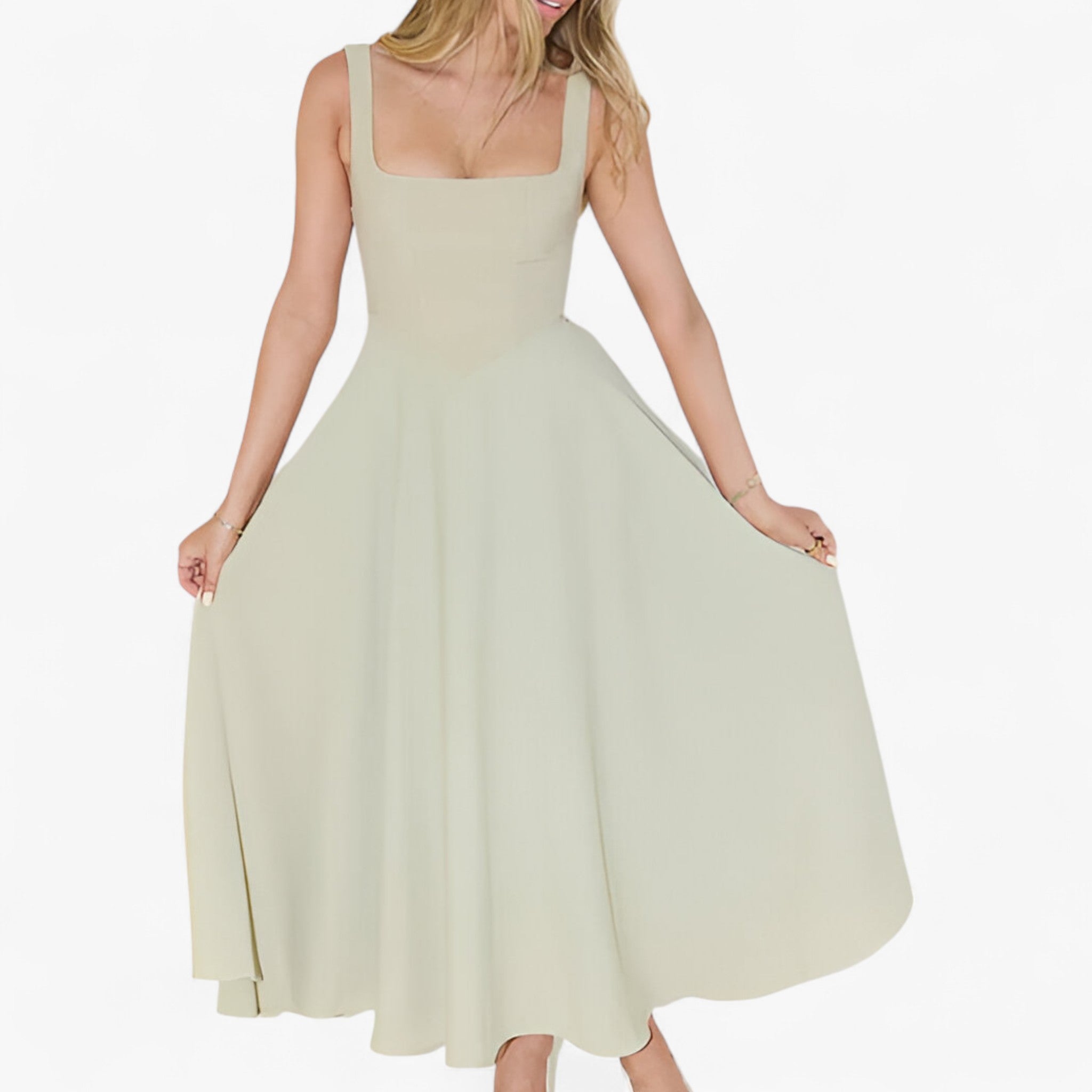 Lilou | Elegant midikjole - Sage - women's fashion - {{ product_tags }