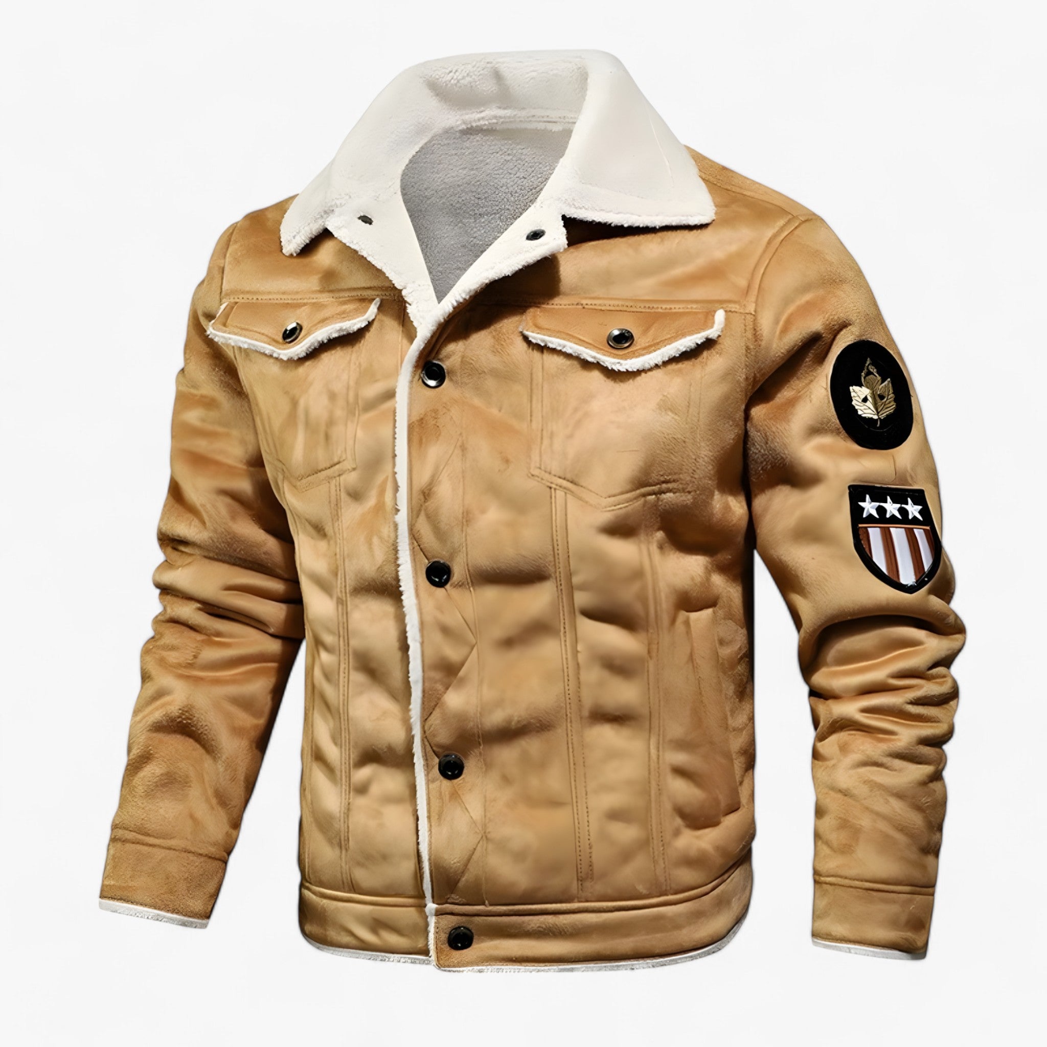 Aksel | Varm Læderjakke – Tidløs Stil og Ultimativ Komfort - Khaki - men's fashion - {{ product_tags }