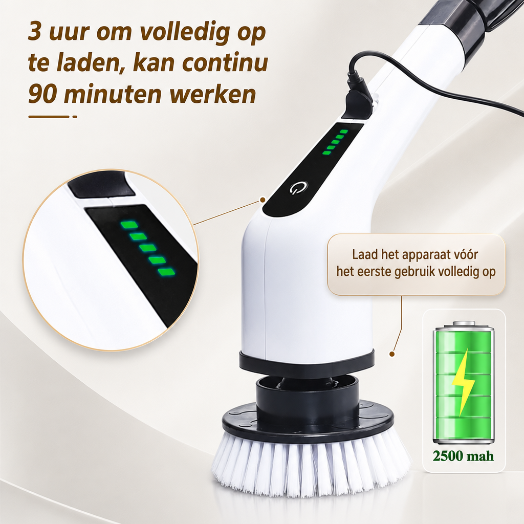 ScrubPro Elektrisk Spin Skrubber - Ledningsfri Rengøringsbørste - - Wellness - {{ product_tags }
