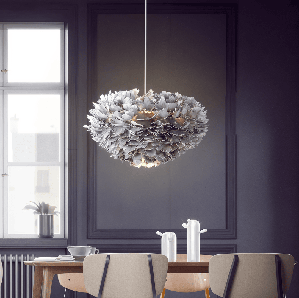 Fjerbesat Kugleformet Pendellampe - - Pendant Light - {{ product_tags }