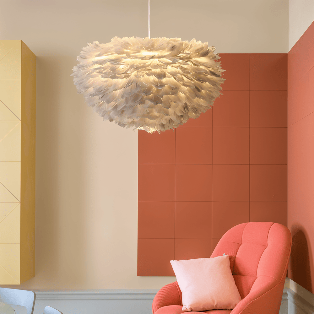 Fjerbesat Kugleformet Pendellampe - - Pendant Light - {{ product_tags }