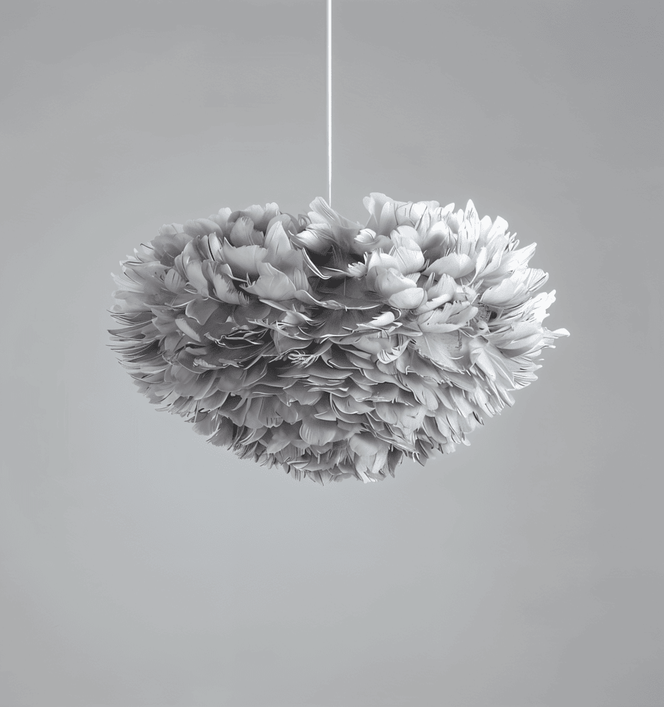 Fjerbesat Kugleformet Pendellampe - - Pendant Light - {{ product_tags }