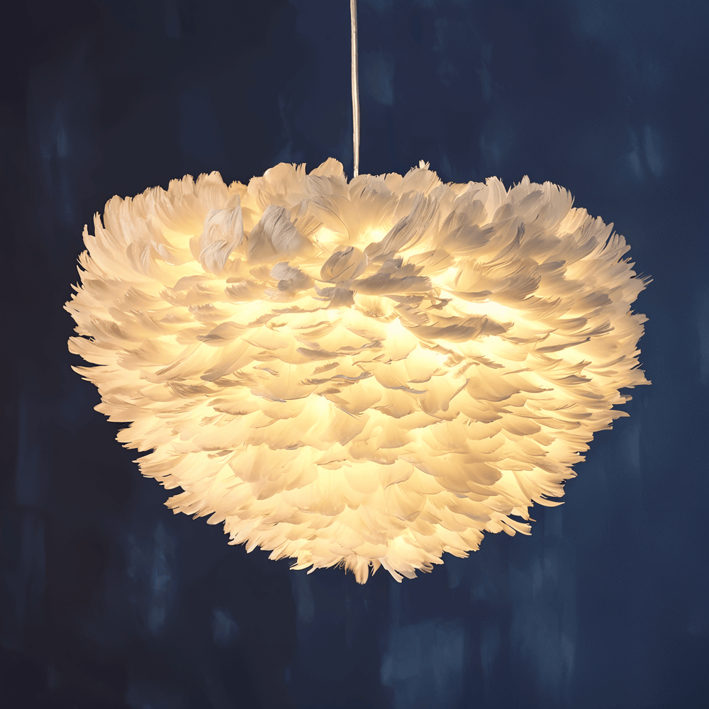Fjerbesat Kugleformet Pendellampe - - Pendant Light - {{ product_tags }