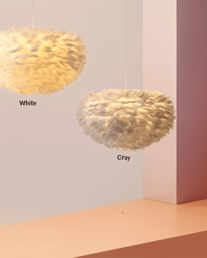 Fjerbesat Kugleformet Pendellampe - - Pendant Light - {{ product_tags }