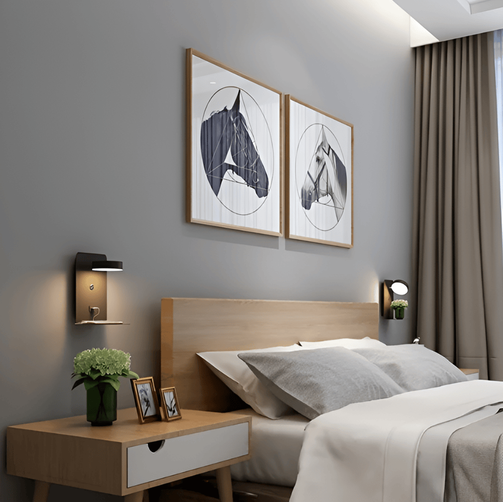 DualDelight LED Væglampe med Hylde & USB-Port - - Home Decor - {{ product_tags }