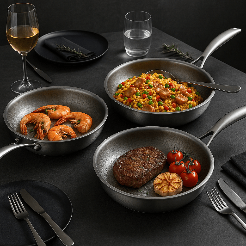 TITAN-PREMIUM PANDE - Højkvalitets titaniumpande uden belægning til alle komfurtyper - - 22-11 - {{ product_tags }
