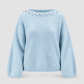 Luftig Sweater med Strass-Halsudskaering