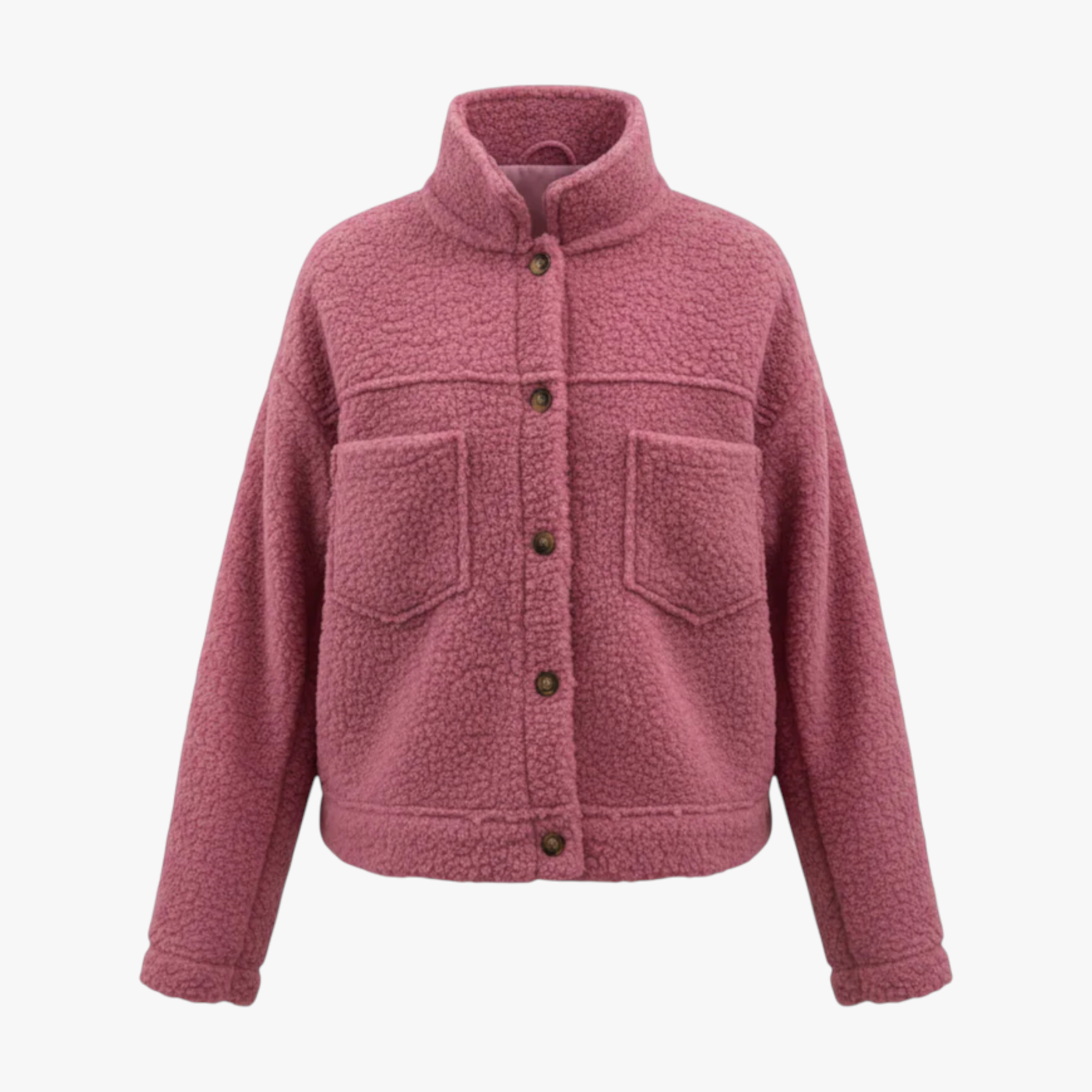 Jasmine | Stilig Kort Uldjakke - Lyserød - women's fashion - {{ product_tags }