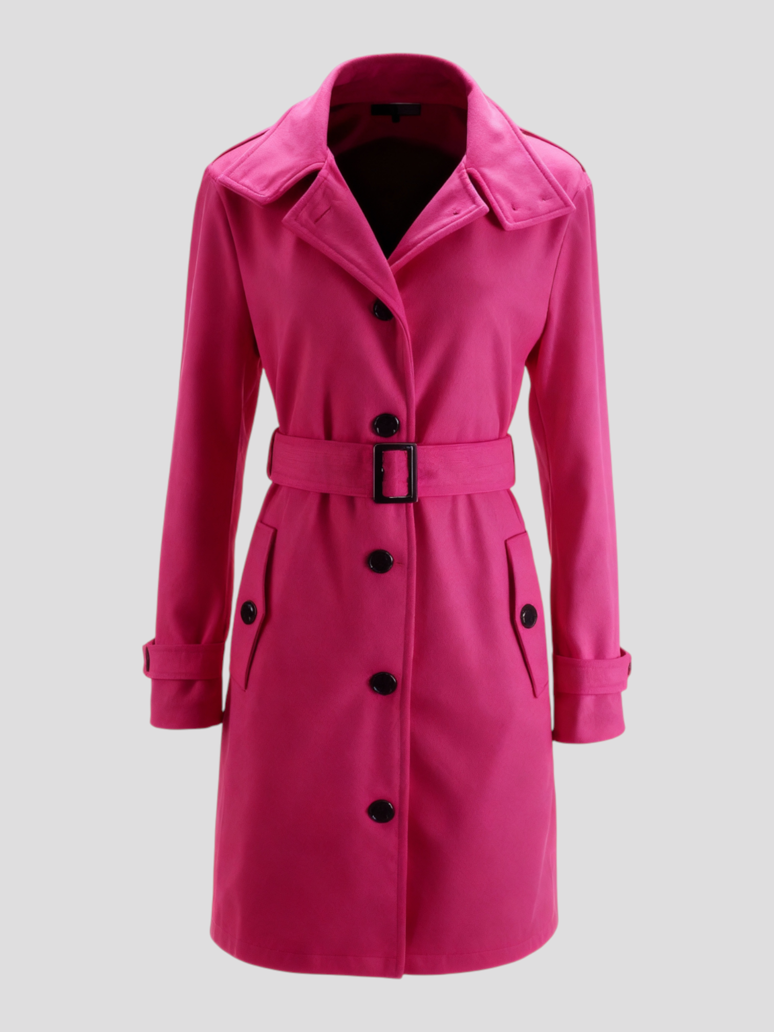 Mille | Uldfrakke med Høj Krave | Uldblanding | Perfekt til Koldere Dage - Lyserød - Jacket - {{ product_tags }