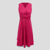 Elliana | Elegant sleeveless summer midi dress with V-neck and floral print