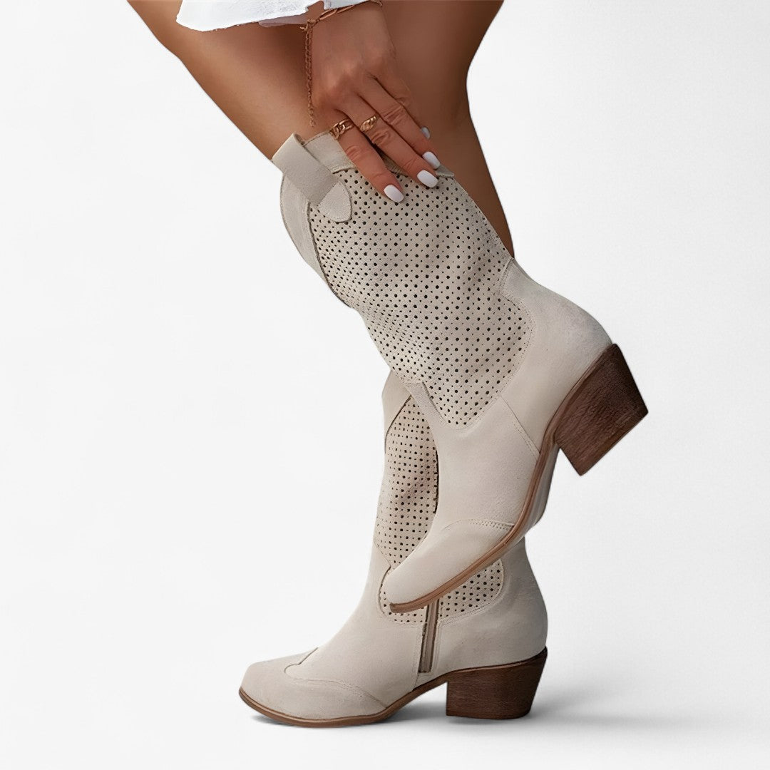 Dorothy – Moderigtige og elegante cowboystøvler - Kaki - shoes - {{ product_tags }