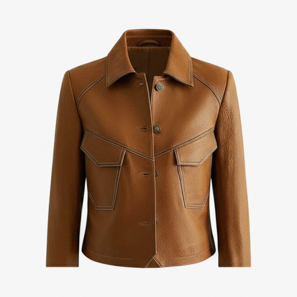 Ronja | Elegant brun jakke til damer | Langærmet - Brun - Jackets - {{ product_tags }