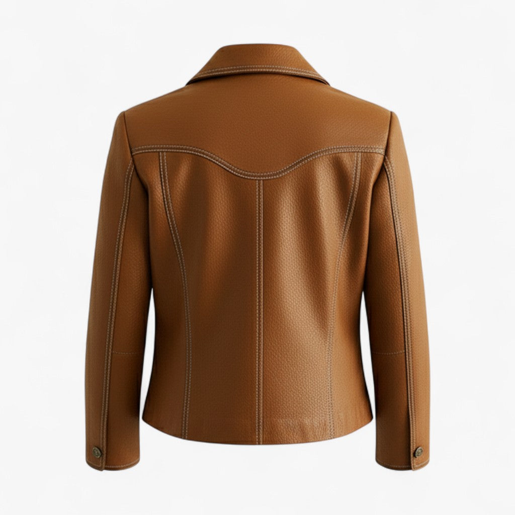 Ronja | Elegant brun jakke til damer | Langærmet - - Jackets - {{ product_tags }