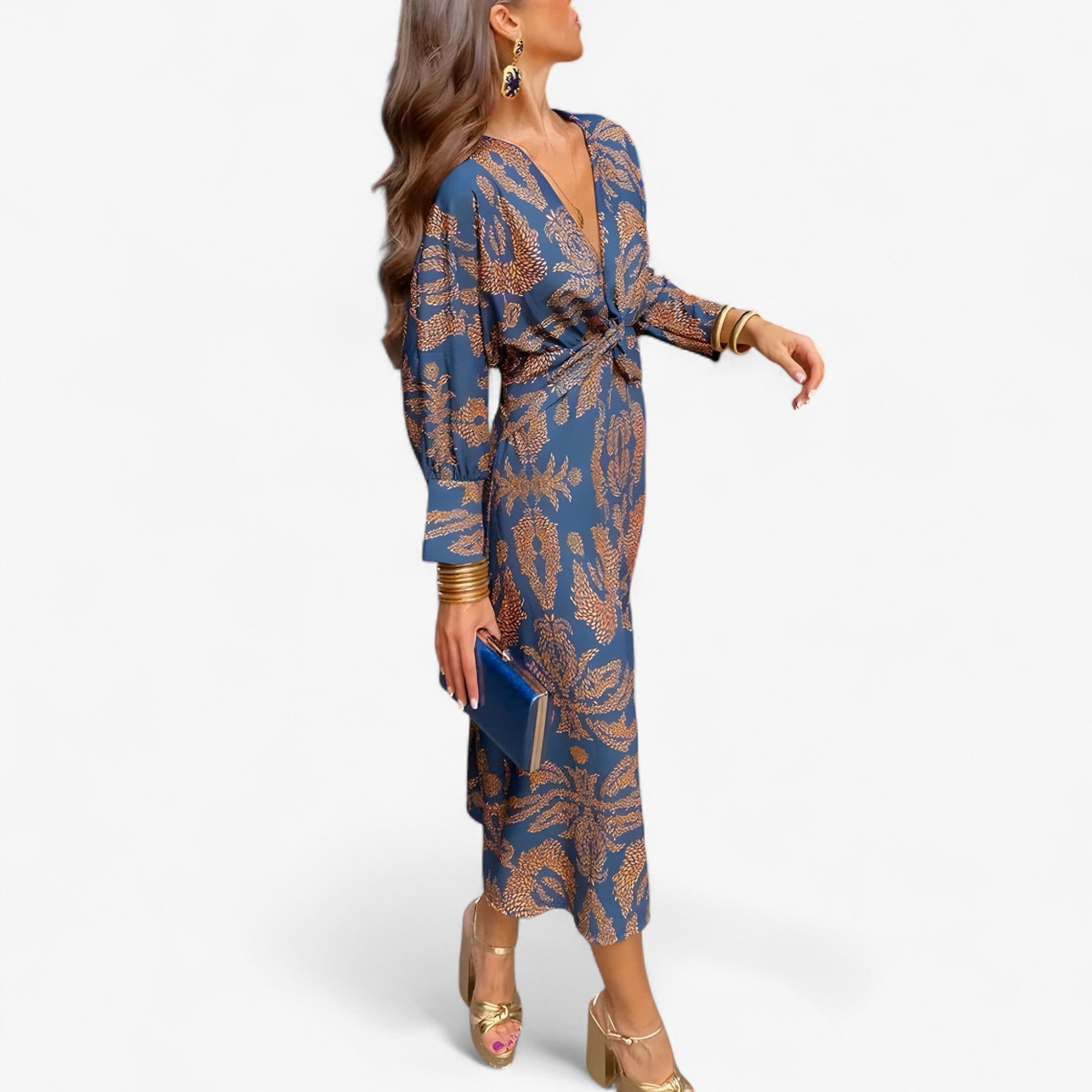Louisa | Tidsløs Elegance Kjole - Blå - women's fashion - {{ product_tags }