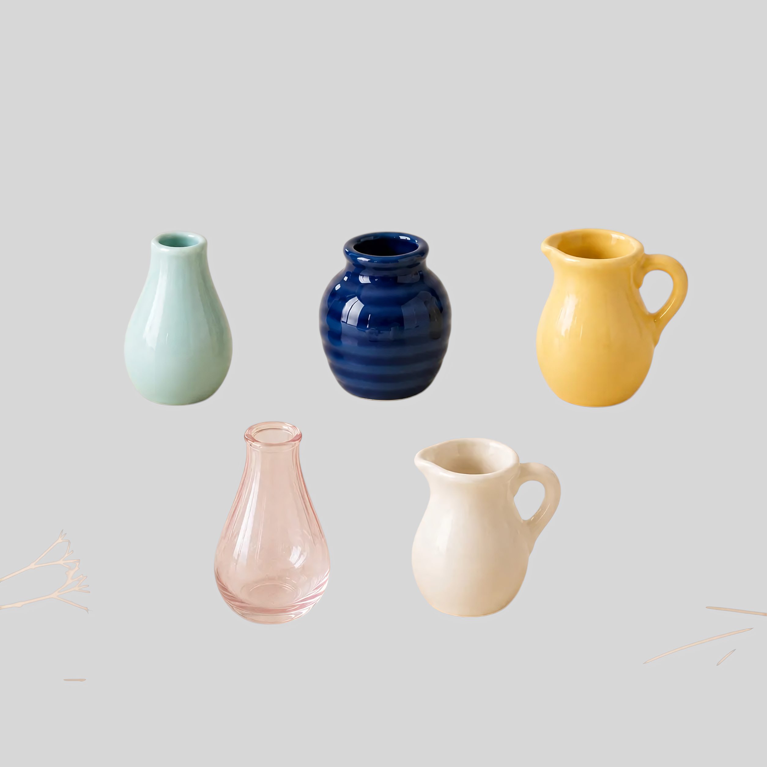 Miniaturowe ceramiczne wazony z magnesami – ręcznie wykonane do lodówki i szafek