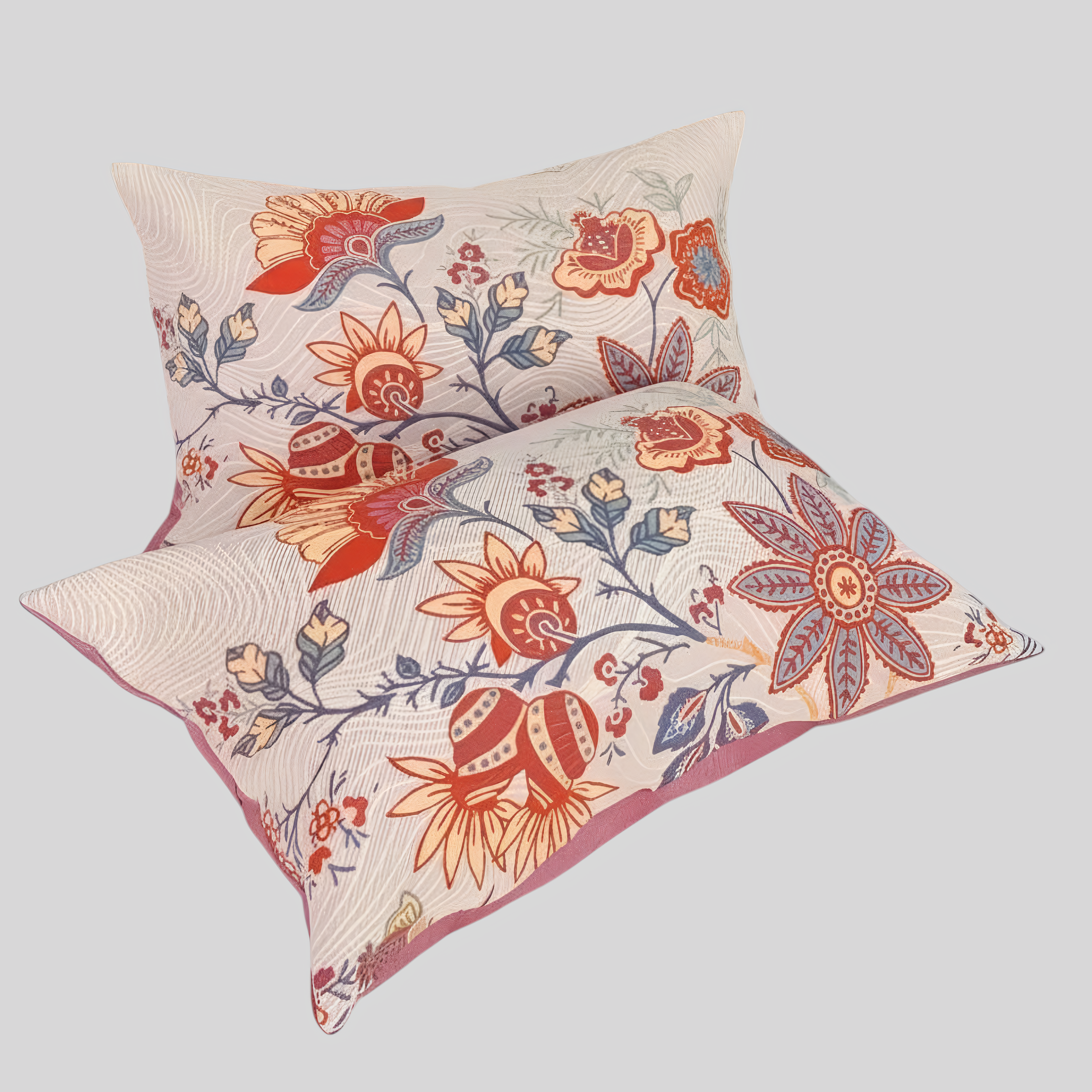 Pudebetræk i Blomstret Boho Stil - 100% Bomuld (2 stk.) - - - {{ product_tags }