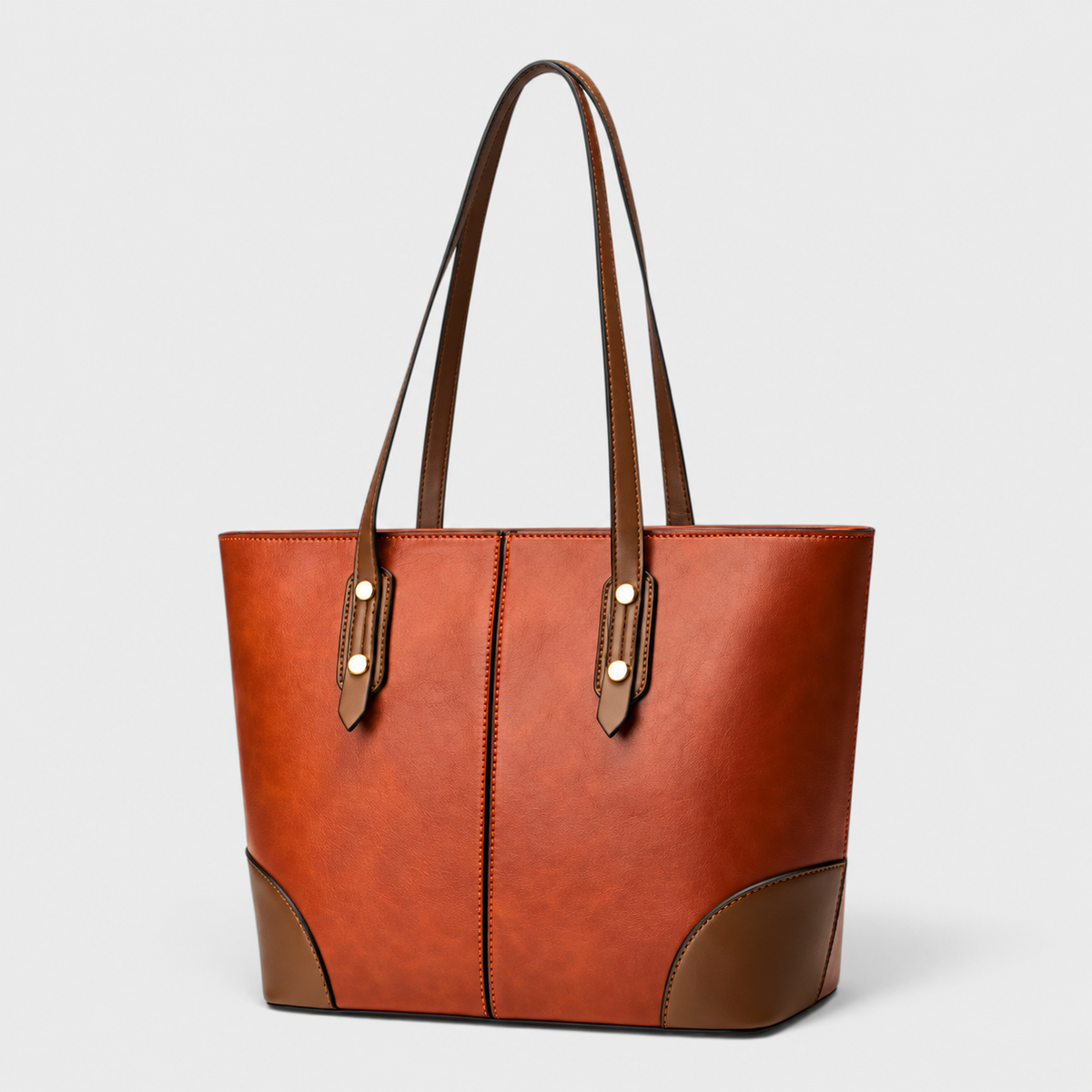 Vintage Læder Skuldertaske Dame med Stor Kapacitet - Rustrød - bags - {{ product_tags }