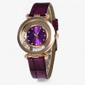 Bozena | Reloj elegante para mujer con correa de cuero y cierre de pedrería