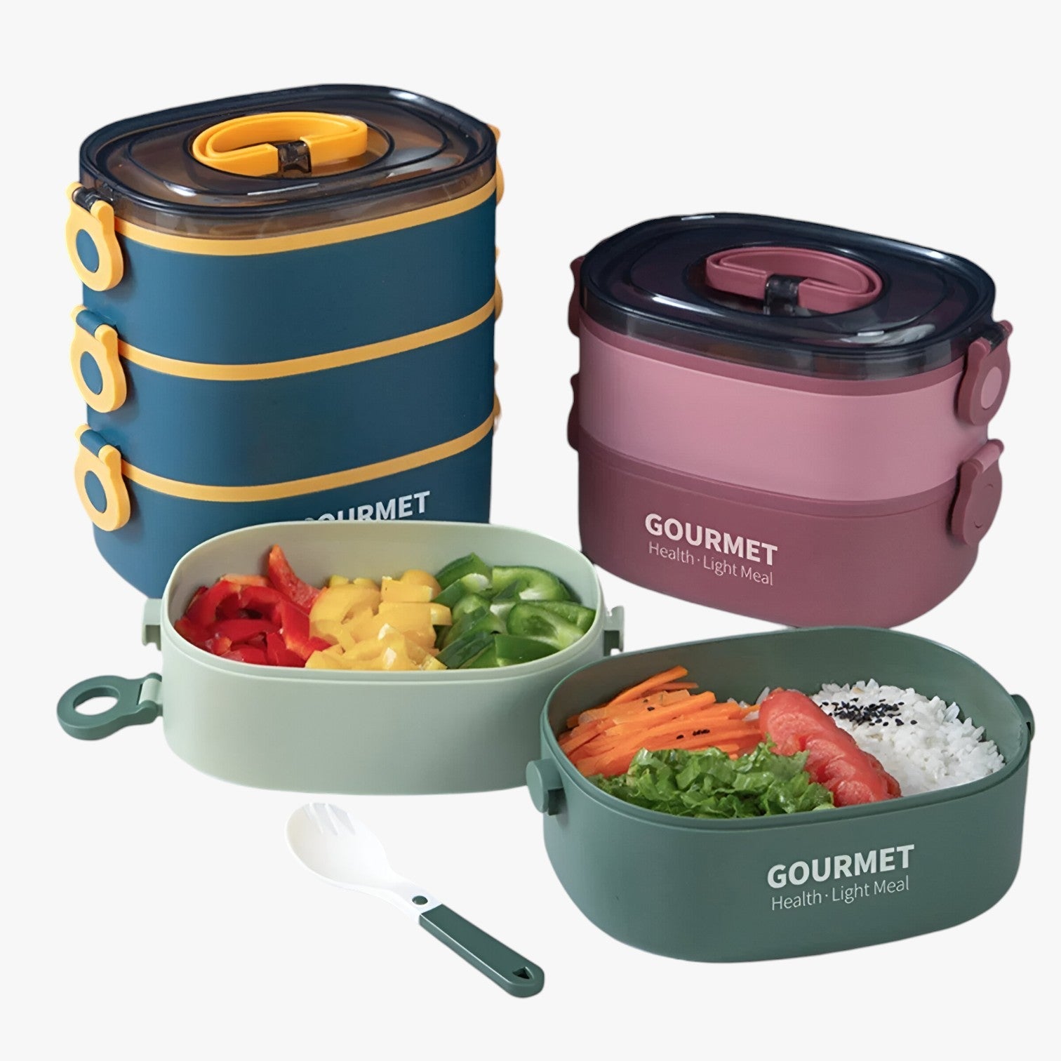 Frankie | 2000ML Vandsikret Madkasse med 3 Rum - - house & garden - {{ product_tags }