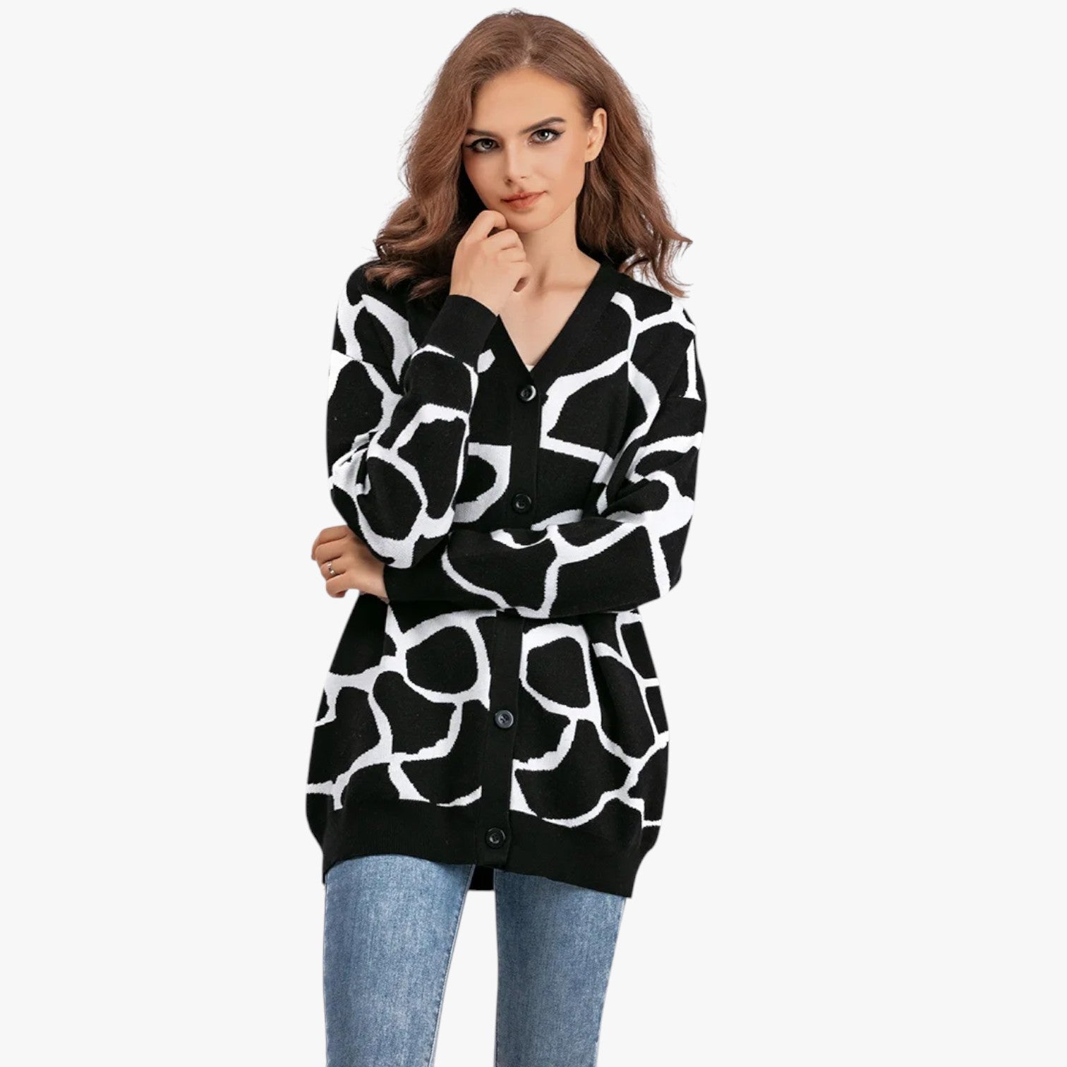 Melanie | Løsstrikket cardigan med Chic – Let elegance til efteråret - - Melanie | Løsstrikket cardigan med Chic – Let elegance til efteråret - €25 - {{ product_tags }