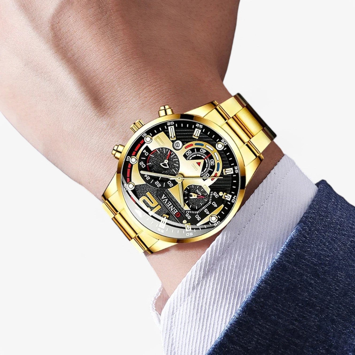 Andres | Strak & Luminous – Luxe Rustfrit Stål Herreur - - watches - {{ product_tags }