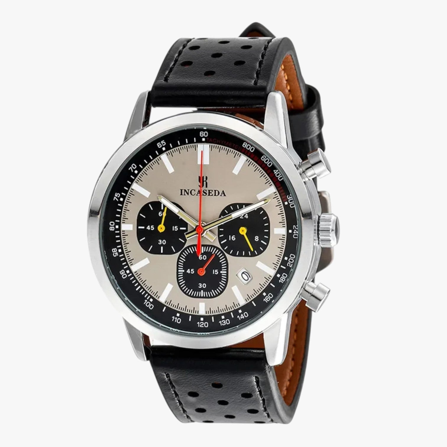 Drew | Herreur til mænd INCASEDA Quartz luksus chronograf, ultra-lystrogent og elegant - Sort Grå - watches - {{ product_tags }