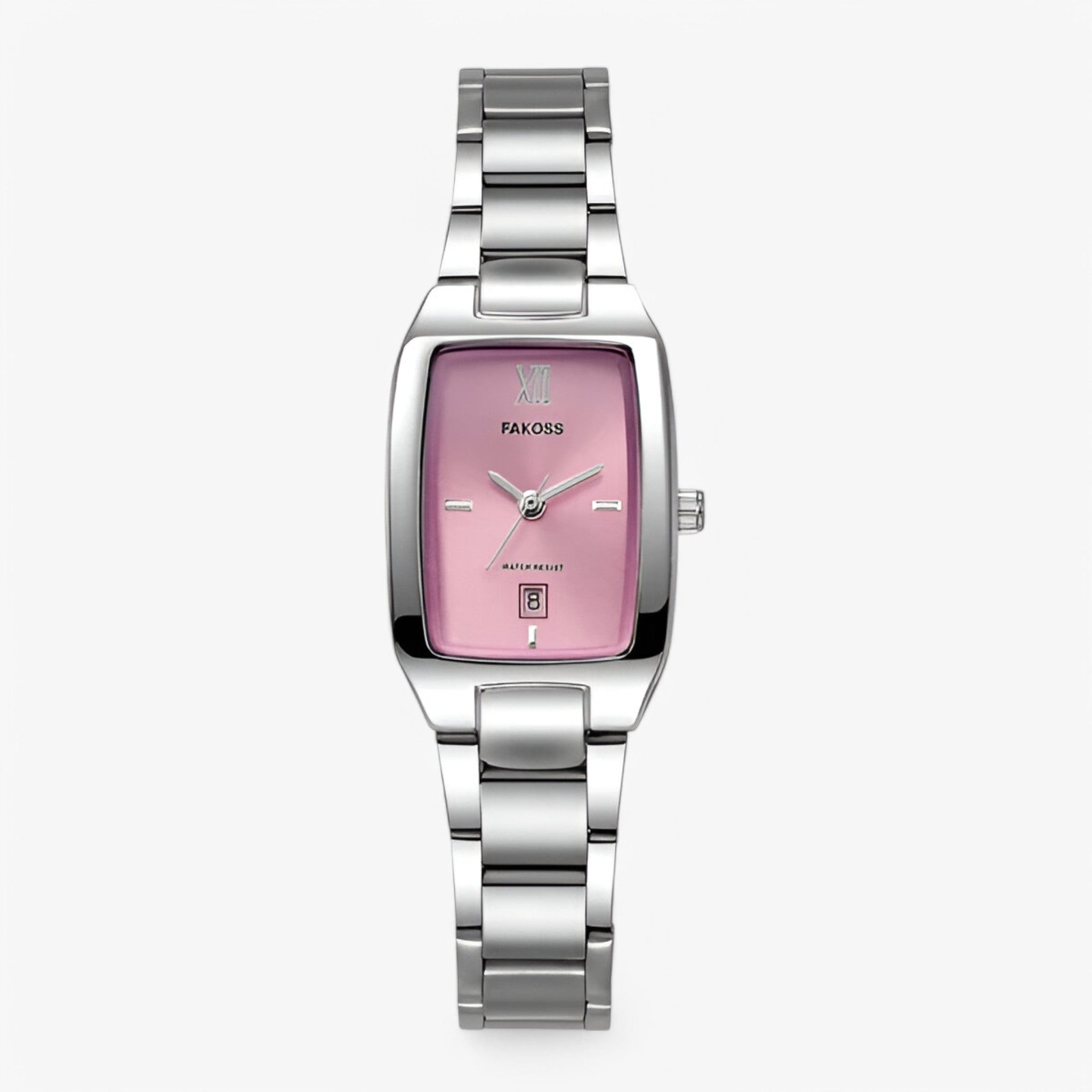 Ruth | Elegant dame quartz ur med firkantet urskive - hvid pink - Ruth | Elegant dame quartz ur med firkantet urskive- €25 - {{ product_tags }