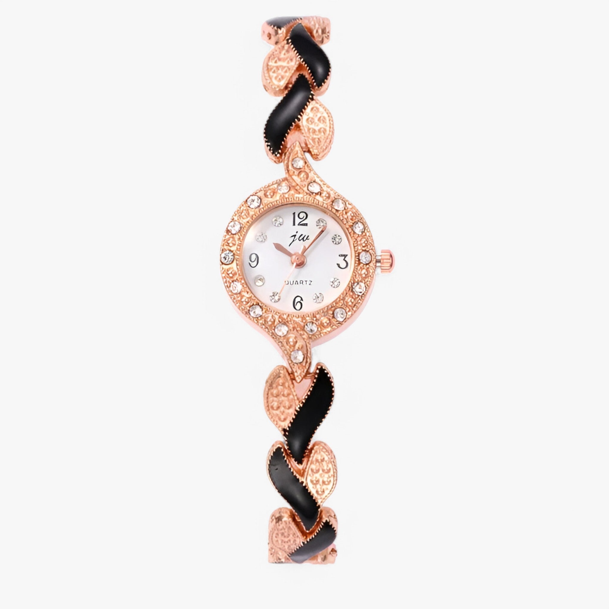 Junifer | Stål dameur med rhinsten og quartz urværk - Sort - watches - {{ product_tags }