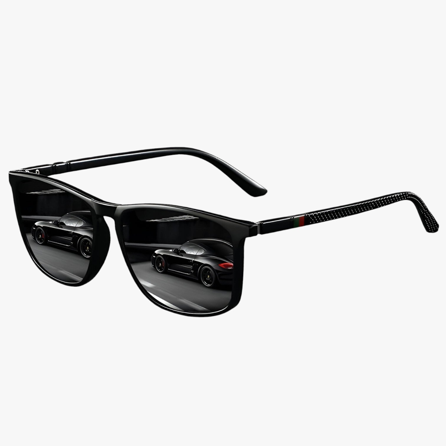 Jasper | Vintage stribede polariserede solbriller - Sort - men's fashion - {{ product_tags }