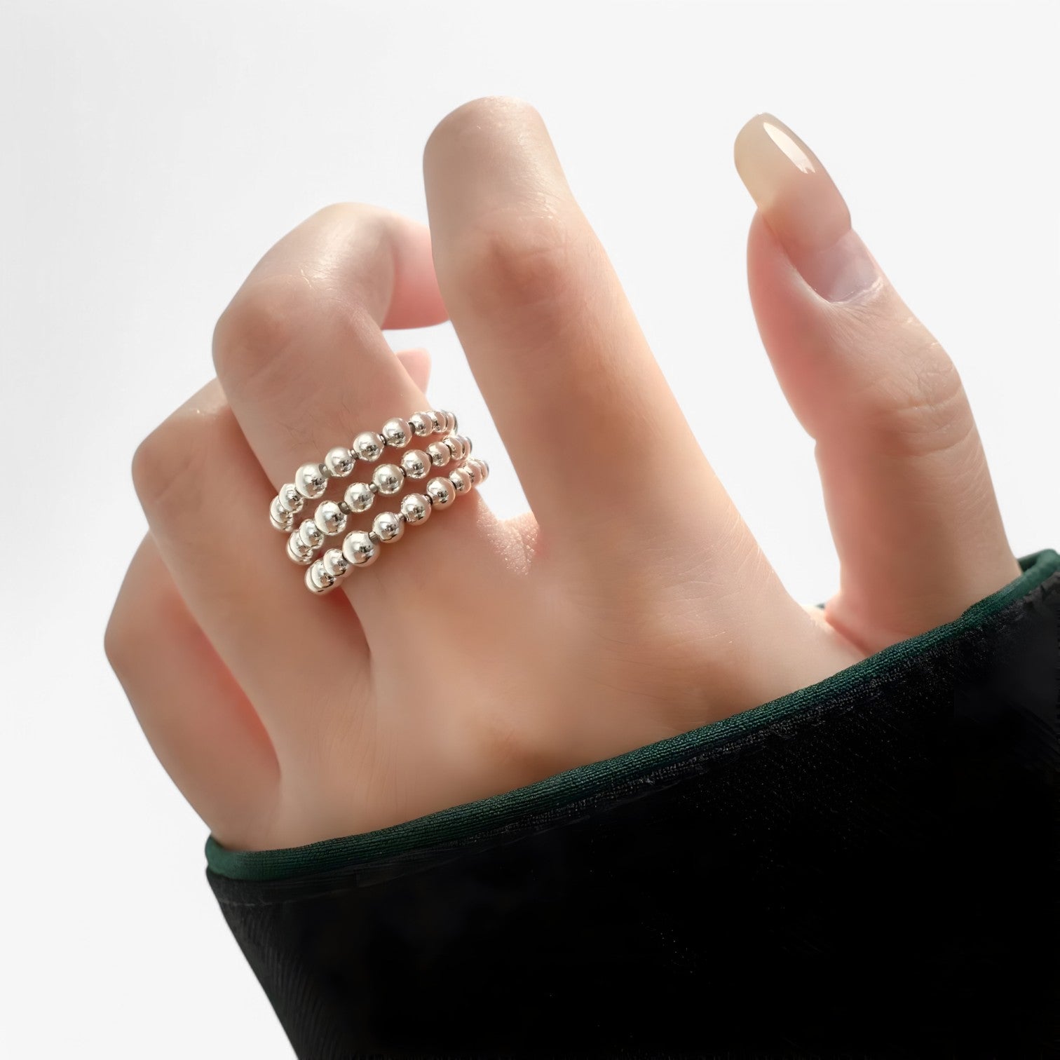 Sienna | Elegant & Unik – Håndlavet 3-lags geometrisk sølvring - - watches - {{ product_tags }