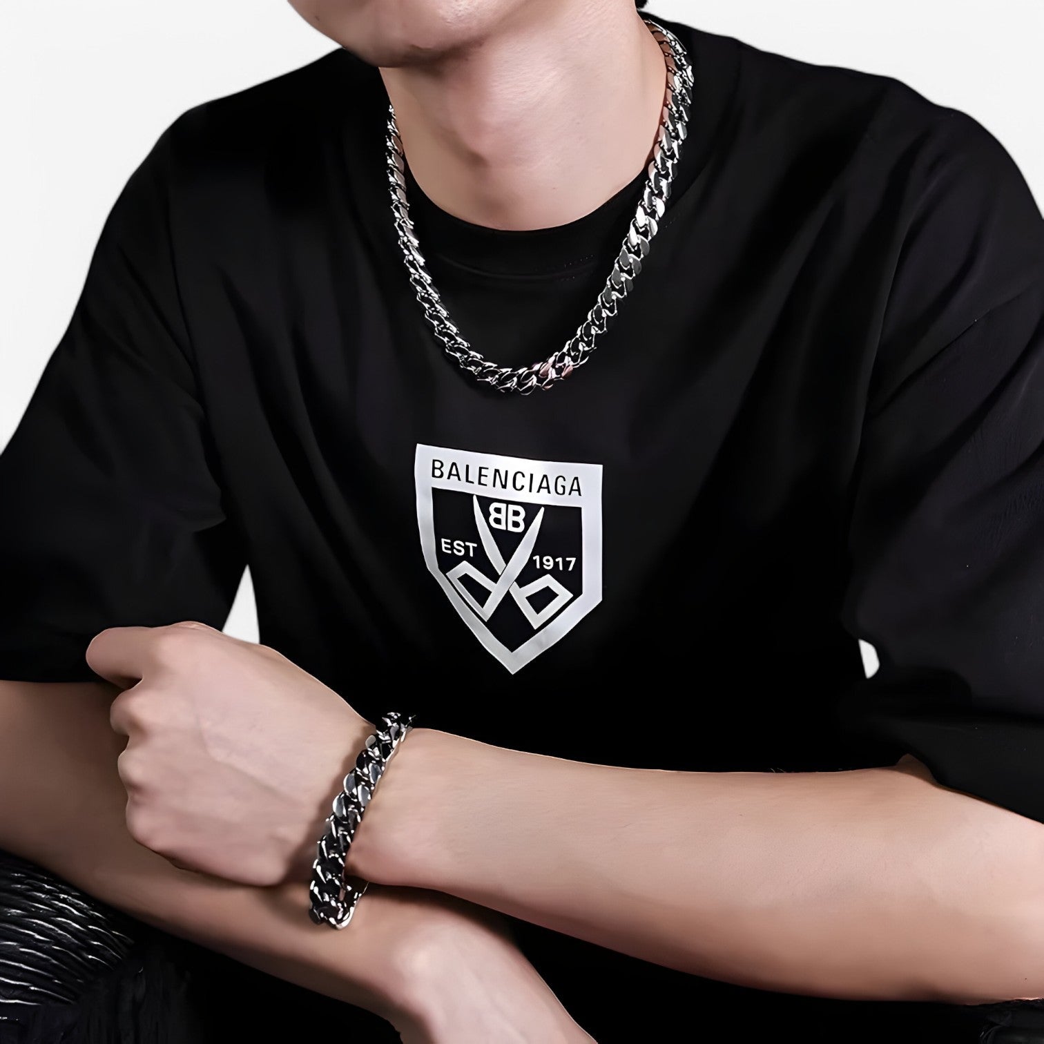 Greyson | Punk RVS Kæde – Stærk, Lang & Stilfuld Udsagn - - men's fashion - {{ product_tags }