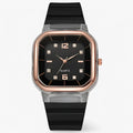 Janessa | Orologio da donna in silicone con quadrante grande e dettagli in strass