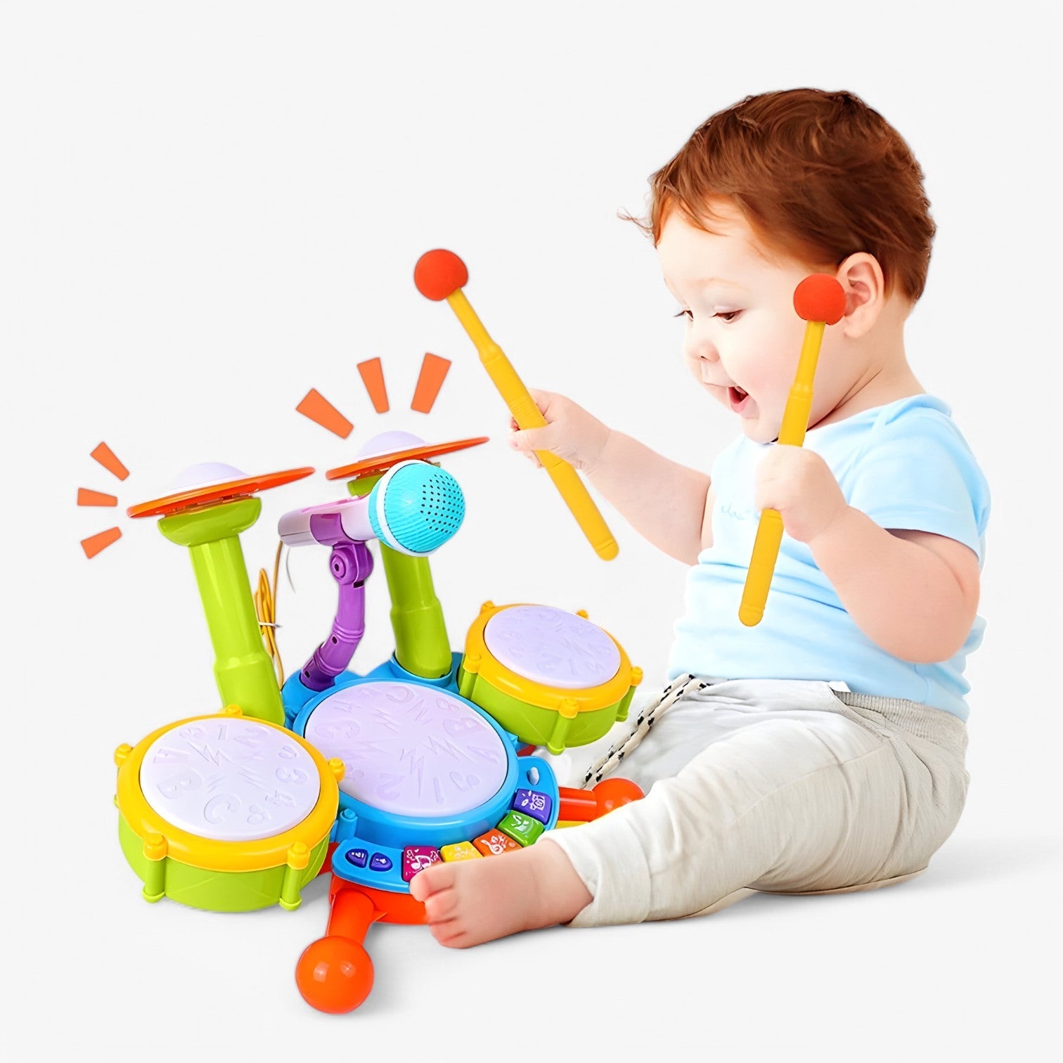 Kayden | Uddannelsesmæssigt Trommesæt til Småbørn – Musik & Sjov i Én - - baby - {{ product_tags }