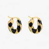 Micah| Vintage Enamel Hoop Earrings - Trendy Luxury