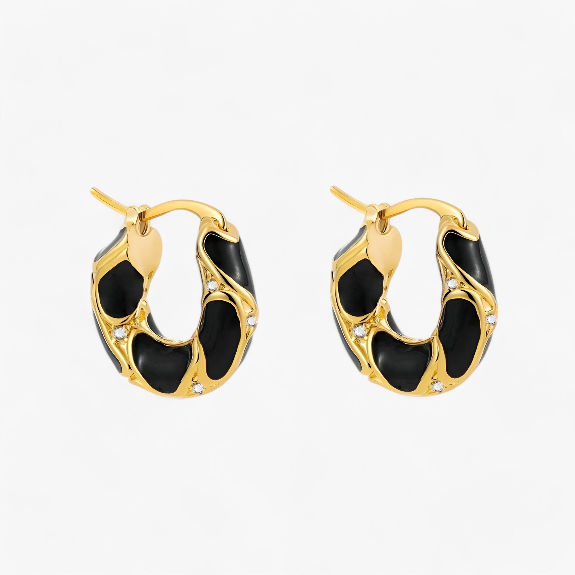 Micah| Vintage emalje øreringe Hoops – Trendy luksus - - women's fashion - {{ product_tags }