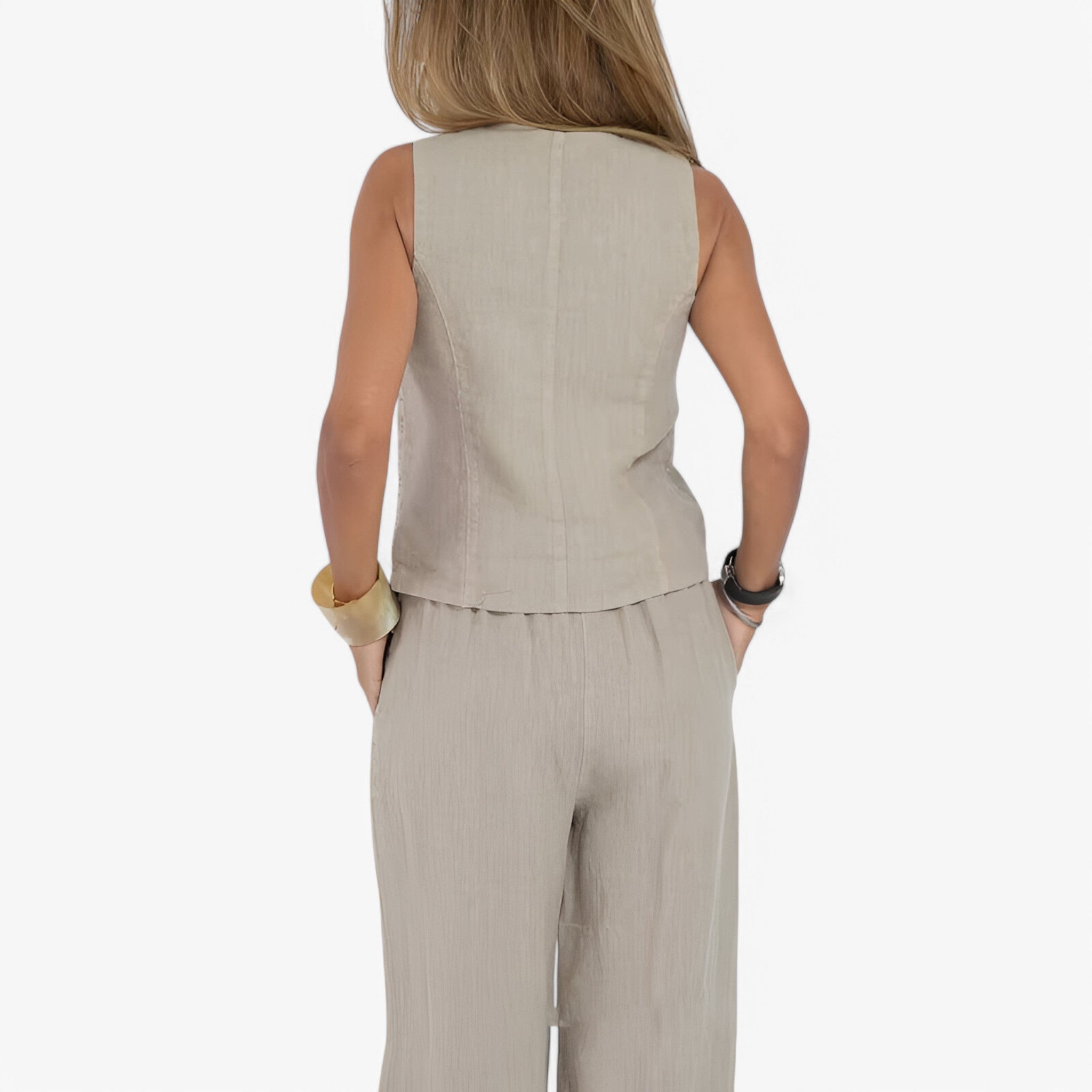 Lina | Ærmeløs vest (med gratis koordinerede bukser) - - women's fashion - {{ product_tags }