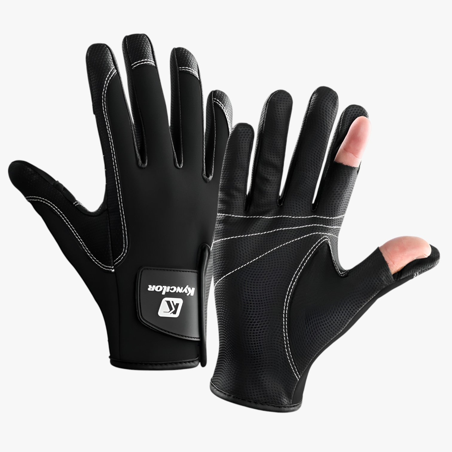 Robert | Drievingerige udendørs vishandsker til herrer - NY SORT - men's fashion - {{ product_tags }